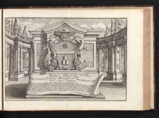 Ornamental coat of arms with the arms of Cardinal Giovanni Francesco Albani, the later Pope Clement XI