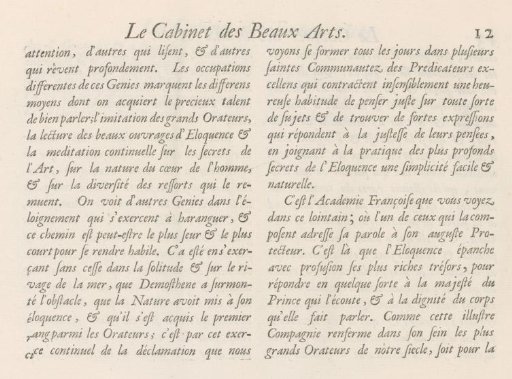 Text page with explanation of the print on Eloquence, p. 12
