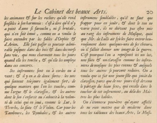 Text page with explanation of the print on Music, p. 20