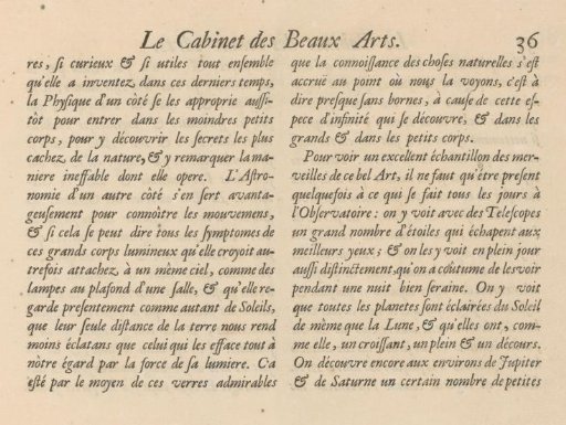 Text page with explanation of the print on Optics, p. 36
