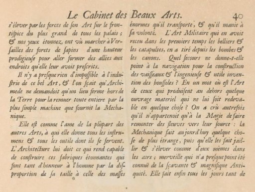 Text page with explanation of the print on Mechanics, p. 40