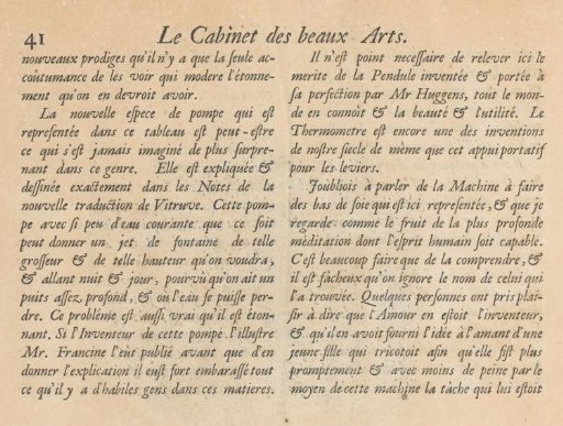 Text page with explanation of the print on Mechanics, p. 41