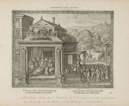 Christ Healing a Paralytic Man Lowered Through the Roof