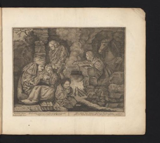 Poor Family Around a Cooking Fire