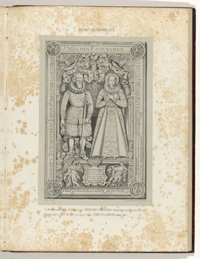 Tombstone in the church at Schettens of Sybrand van Osinga (1623) and his wife Atke van Aggema (1619)