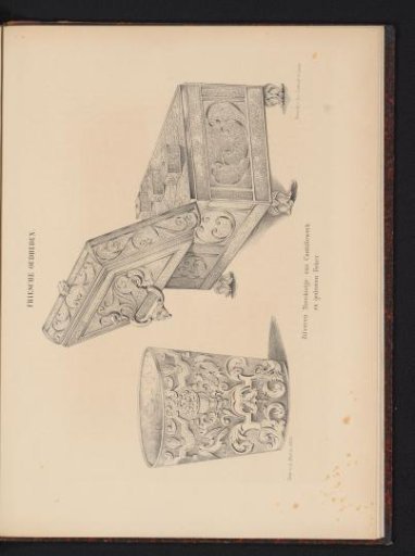 Frisian silver tea caddy of cannetille work and a chased cup