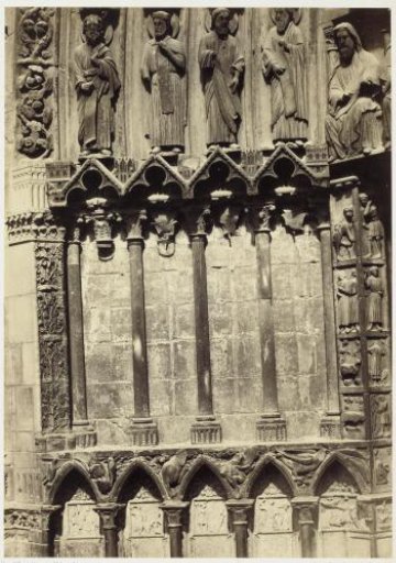 Detail of decorations around the Porte de la Vierge, Notre Dame, Paris