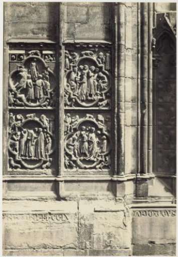 Detail of a relief on the south side of the transept of Notre Dame, Paris