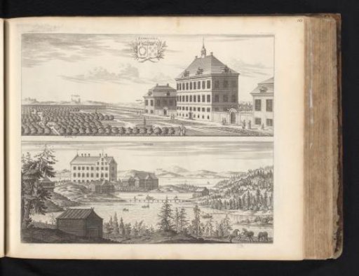 View of the manor house Ludgonäs (now Trollesund) and Nynäs Castle