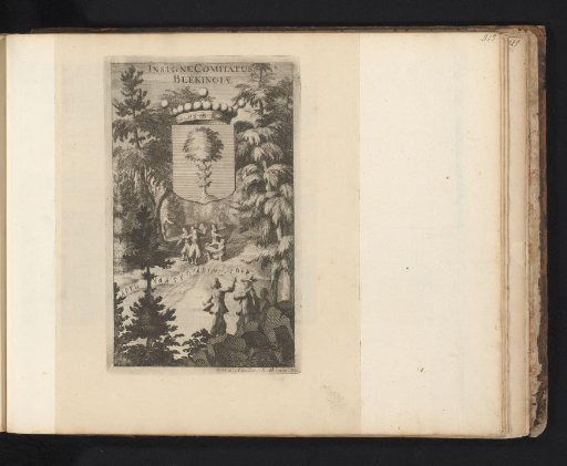 Landscape with runic inscriptions and the coat of arms of Blekinge