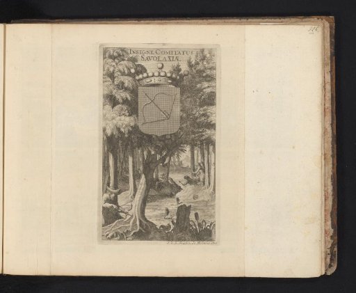 Landscape with hunters and the coat of arms of Savolax