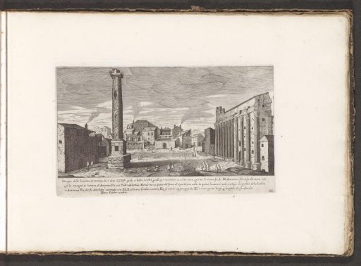 Column of Marcus Aurelius with the Temple of Hadrian on the right