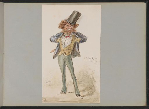 Caricature figure with a bowler hat