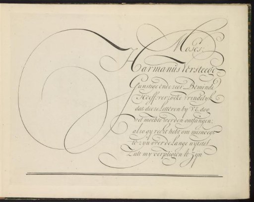 Writing sample: Mons(ieur) Harmanus Versteege (...)