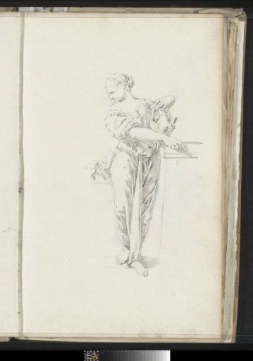 Standing woman with a jug, possibly Hebe