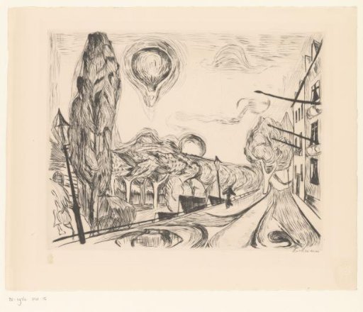 Landscape with a hot air balloon