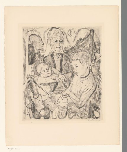 Interior with three generations of a family