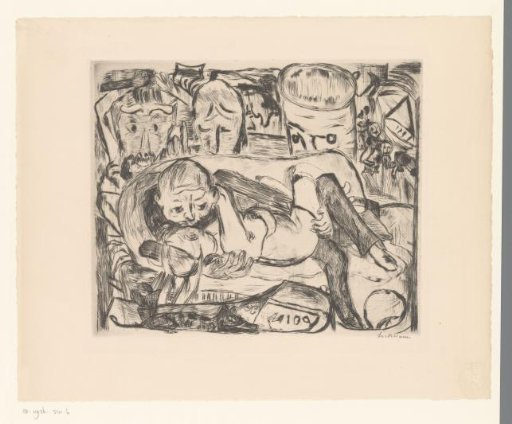 A kissing couple on a bed