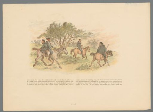 Landscape with four men on horseback