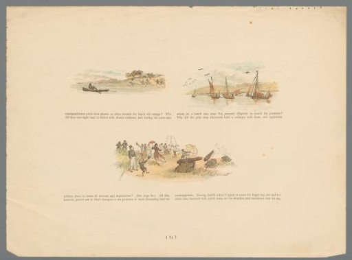 Three landscape scenes with figures