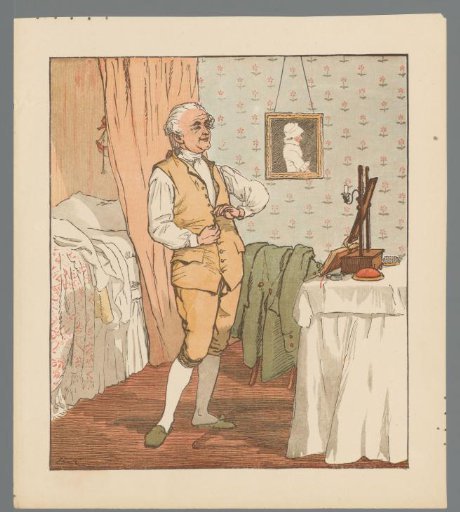 Man dressing in a bedroom