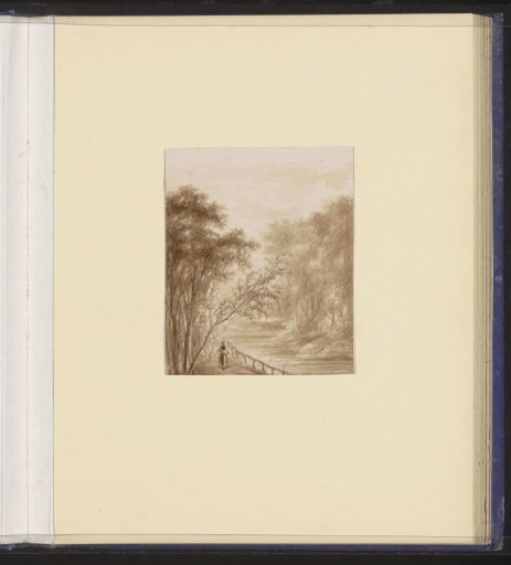 Walker on a Path Along a River