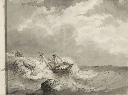Shipwreck on a rocky coast