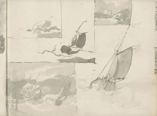 Study sheet with seascapes
