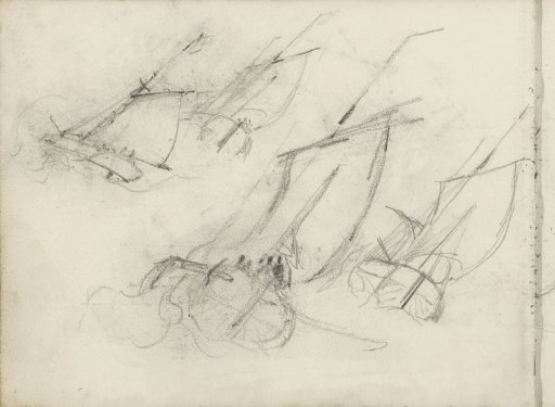 Study sheet with sailing ships