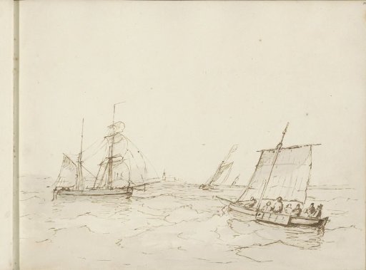 Sailing ships at sea