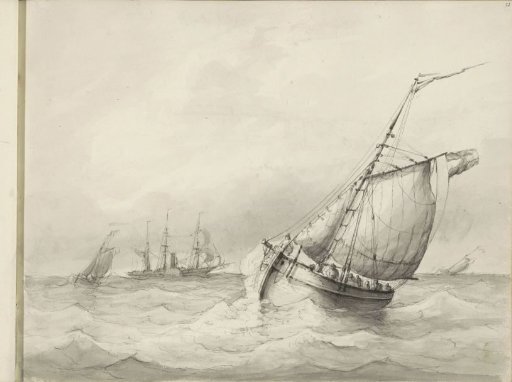 Sailing ships at sea