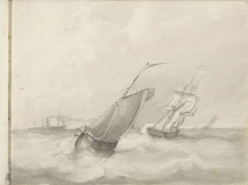 Sailing ships at sea