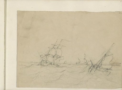 Seascape with sailing ships
