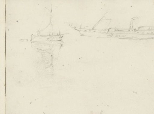 Sailboat and steamship
