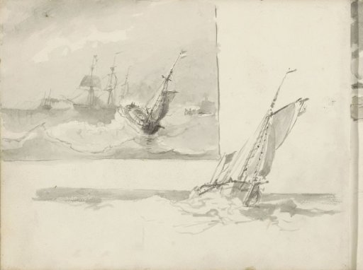 Sailing ships at sea