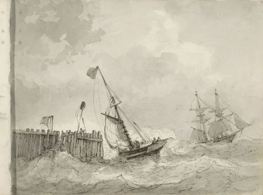 Two sailing ships at a quay