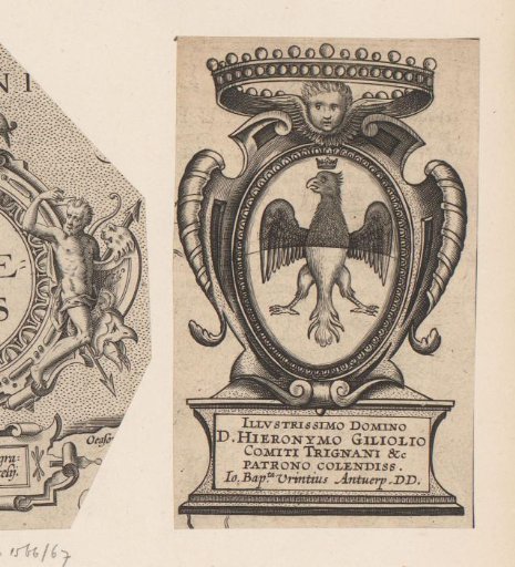 Cartouche with a crowned eagle