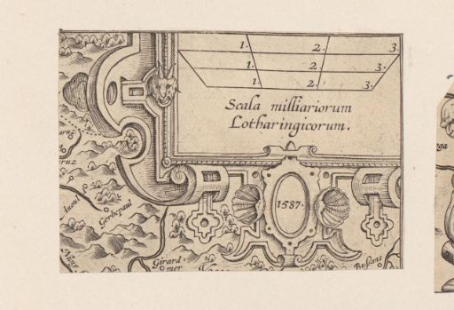 Corner cartouche with a mask and shell ornaments