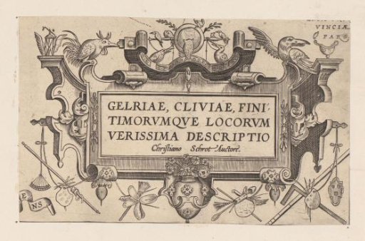 Cartouche with birds and artist's trophies