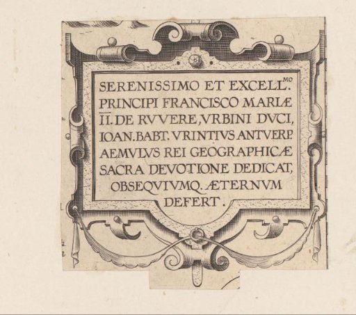 Rectangular cartouche with a garland