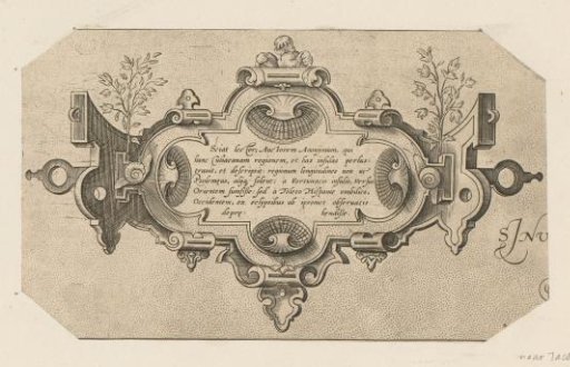 Four-lobed cartouche with shell ornaments