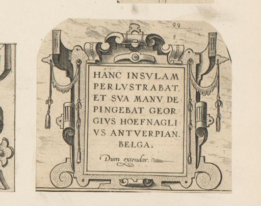 Cartouche with two garlands
