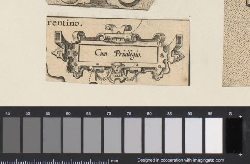 Long cartouche with a mask