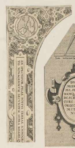 Corner ornament with map of America