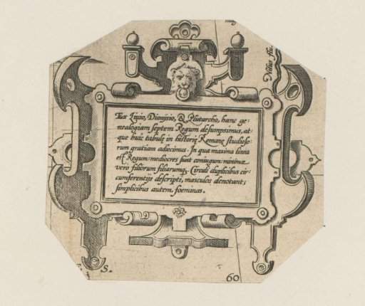 Rectangular cartouche with animal mask