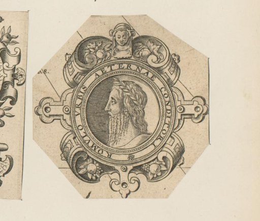 Round cartouche with the portrait of Romulus