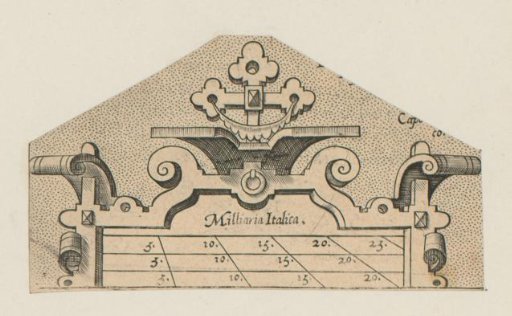 Rectangular cartouche with scale and cross ornament