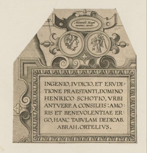 Rectangular cartouche with Alexander the Great and Victoria