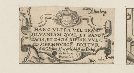 Cartouche with a mask