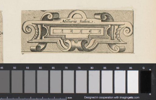 Small cartouche with a measuring rod